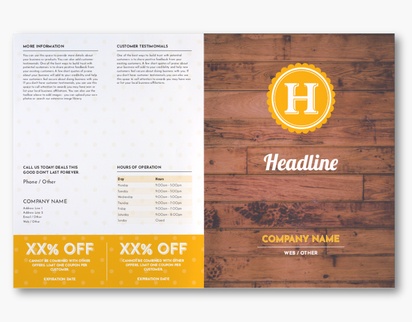 Design Preview for Design Gallery: Food Service Custom Brochures, 11" x 17" Bi-fold
