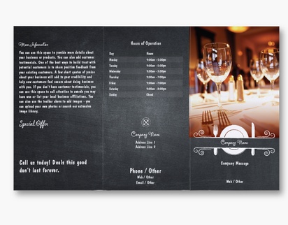 Design Preview for Design Gallery: Restaurants Custom Brochures, 8.5" x 14" Tri-fold