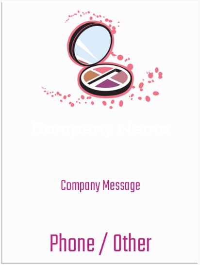 A cosmetology vertical pink white design