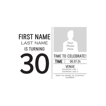 Design Preview for Design Gallery: Birthday Birthday Invitations, 13.9 x 10.7 cm