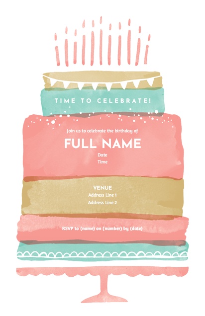 Design Preview for Design Gallery: Teen Birthday Invitations and Announcements, Flat 11.7 x 18.2 cm