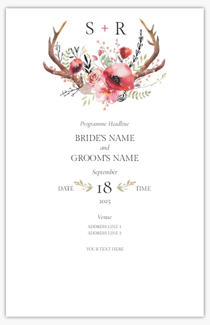 Design Preview for Rustic Wedding Programs Templates, 6" x 9"