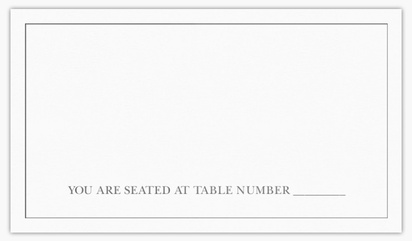 A minimal table card white gray design for Wedding