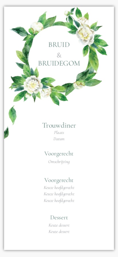 Voorvertoning ontwerp voor Ontwerpgalerij: Bloemen Menukaarten