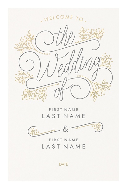 A bruiloft uitnodigen lettering cream design for Elegant