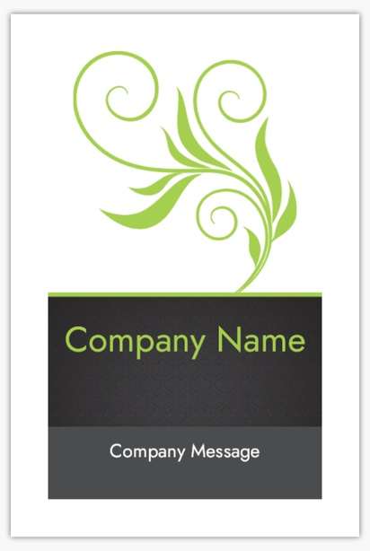 A plant whimsical business cards black green design for Elegant
