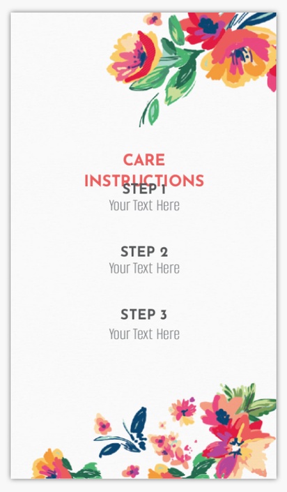 A care instructions botanical white pink design for Events