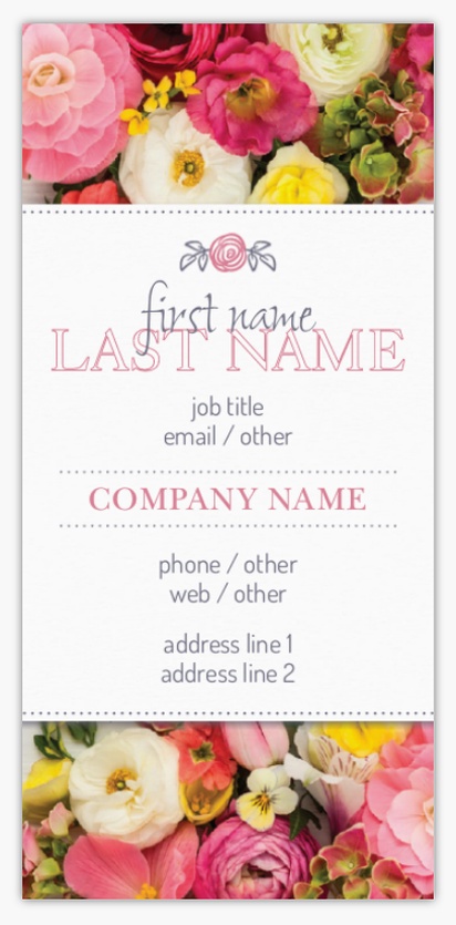 Design Preview for Design Gallery: Florists Slim Business Cards