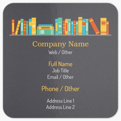 Design Preview for News & Books Rounded Corner Business Cards Templates, Square (2.5" x 2.5")