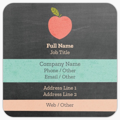 Design Preview for Elementary Schools Rounded Corner Business Cards Templates, Square (2.5" x 2.5")