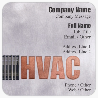 Design Preview for Heating, Ventilation & Air Conditioning - HVAC Rounded Corner Business Cards Templates, Square (2.5" x 2.5")