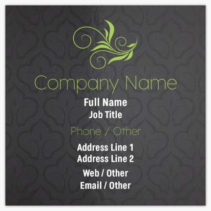A whimsical business cards foil gray green design for Elegant