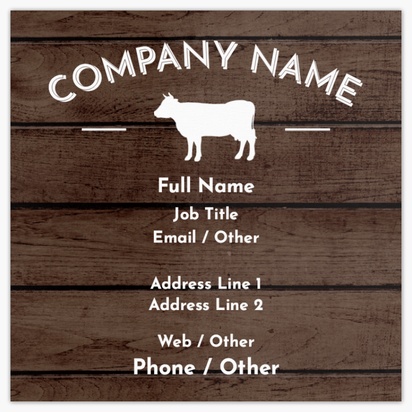 Design Preview for Design Gallery: Butcher Shops Ultra-Thick Business Cards, Square (65 x 65 mm)