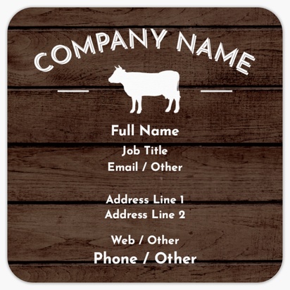 Design Preview for Design Gallery: Butcher Shops Rounded Corner Business Cards, Rounded Square (65 x 65 mm)