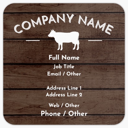 Design Preview for Farmers Market Rounded Corner Business Cards Templates, Square (2.5" x 2.5")