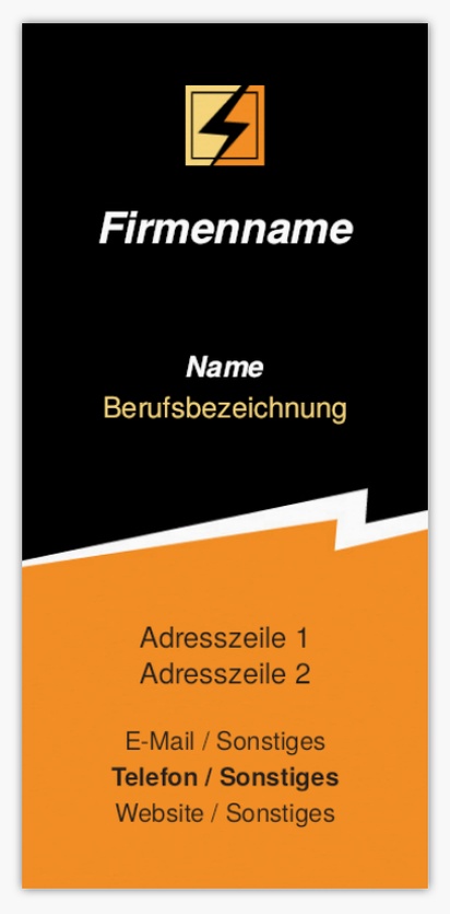 Designvorschau für Designgalerie: Standard-Visitenkarten Elektriker, Schmal (85 x 40 mm)