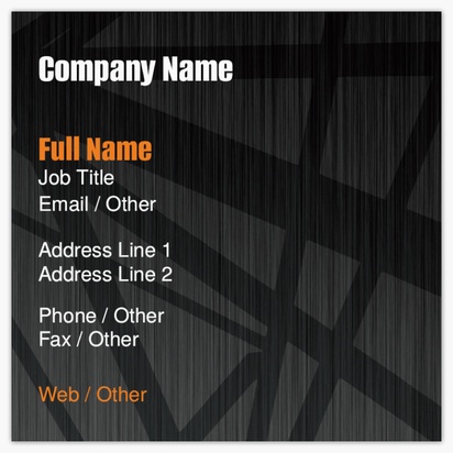 Design Preview for Design Gallery: Welding & Metal Work Matte Visiting Cards, Square (63.5 x 63.5 mm)