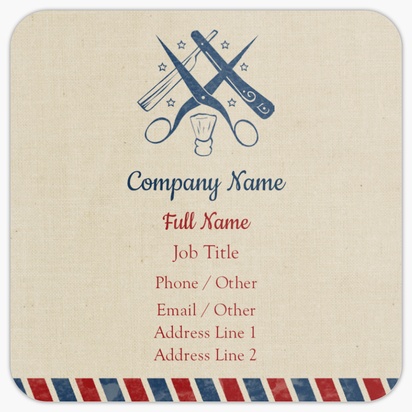Design Preview for Barbers Rounded Corner Business Cards Templates, Square (2.5" x 2.5")