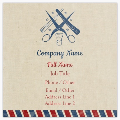 Design Preview for Barbers Standard Business Cards Templates, Square (2.5" x 2.5")