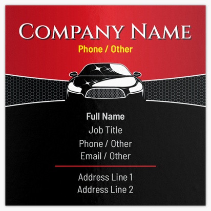 Design Preview for Car Services Glossy Business Cards Templates, Square (2.5" x 2.5")