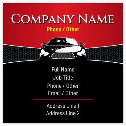 Design Preview for Design Gallery: Car Wash & Valeting Matte Visiting Cards, Square (63.5 x 63.5 mm)
