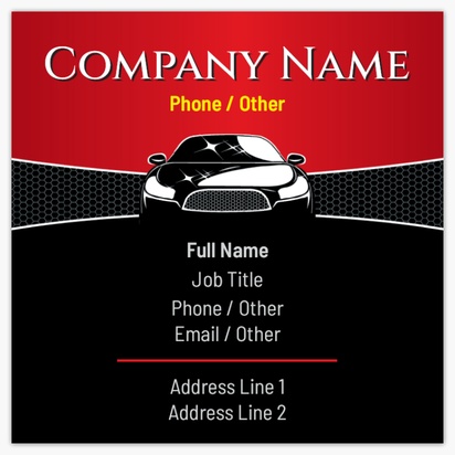 Design Preview for Design Gallery: Automotive & Transportation Standard Business Cards, Square (65 x 65 mm)