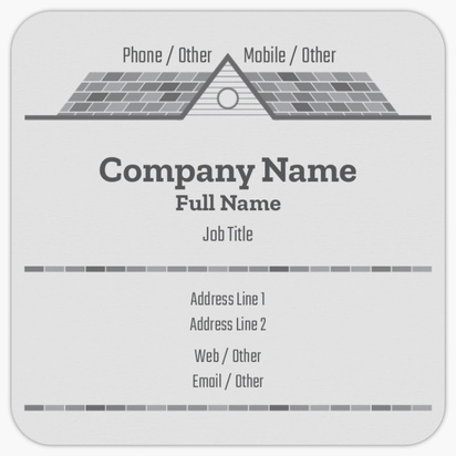 Design Preview for Design Gallery: Roofing Rounded Corner Business Cards, Rounded Square (65 x 65 mm)