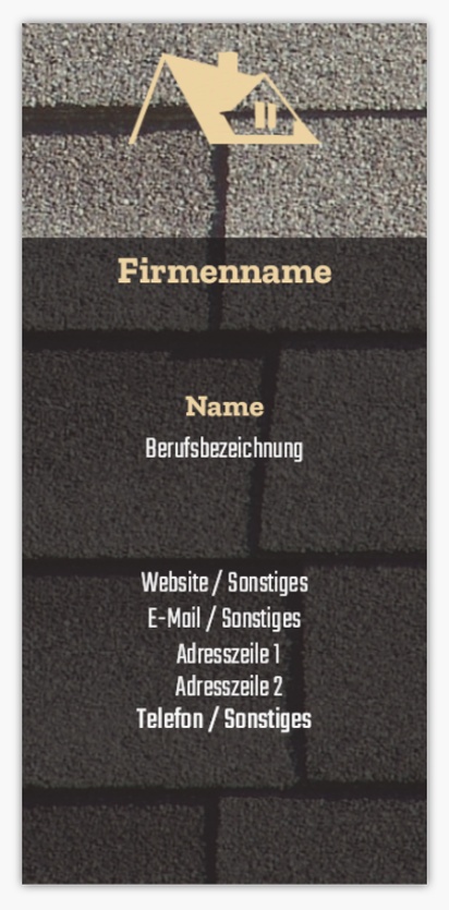Designvorschau für Designgalerie: Standard-Visitenkarten Dachdeckung, Schmal (85 x 40 mm)