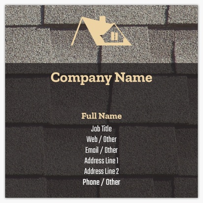 Design Preview for Design Gallery: Roofing Matte Visiting Cards, Square (63.5 x 63.5 mm)
