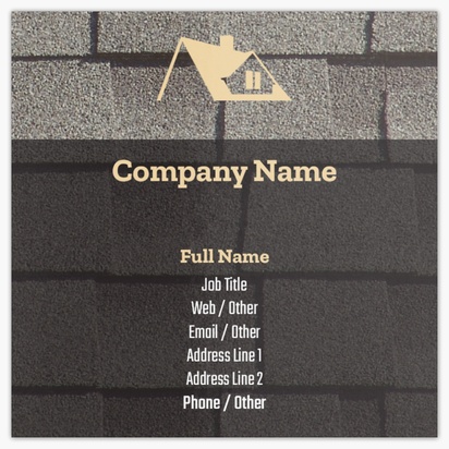 Design Preview for Design Gallery: Roofing Glossy Visiting Cards, Square (63.5 x 63.5 mm)