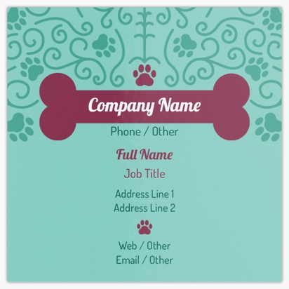 Design Preview for Design Gallery: Animals Square Visiting Cards