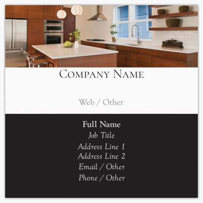 Design Preview for Design Gallery: Kitchen & Bathroom Matte Visiting Cards, Square (63.5 x 63.5 mm)