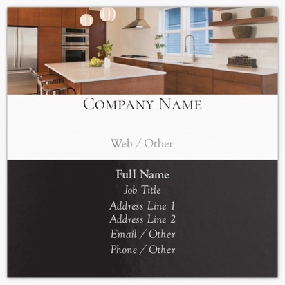 Design Preview for Design Gallery: Kitchen & Bathroom Glossy Visiting Cards, Square (63.5 x 63.5 mm)