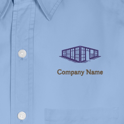 Design Preview for Design Gallery: House Constructions And Repairs  Men's Embroidered Dress Shirts, Men's Blue