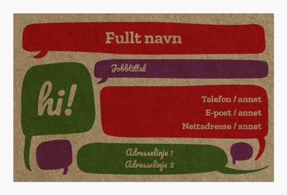 Forhåndsvisning av design for Designgalleri: Gøy og fantasifullt Visittkort med kraftpapir, Standard (85 x 55 mm)