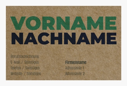 Designvorschau für Designgalerie: Visitenkarten aus Kraftpapier, Standard (85 x 55 mm)