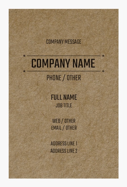 Design Preview for Design Gallery: Conservative Kraft Business Cards, Standard (85 x 55 mm)