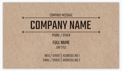 Design Preview for  Kraft Business Cards Templates, Standard (3.5" x 2")