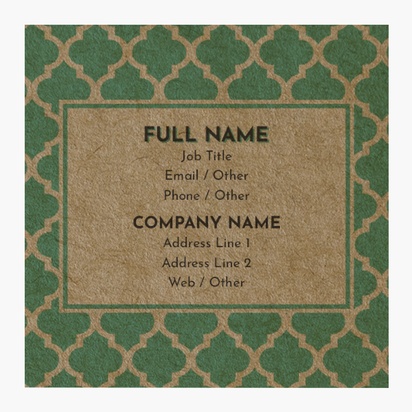 Design Preview for Design Gallery: Kraft Business Cards, Square (65 x 65 mm)
