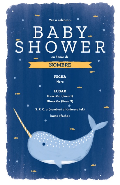 Un océano ballena diseño gris blanco para Baby Shower