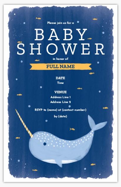 A ocean whale blue white design for Baby Shower