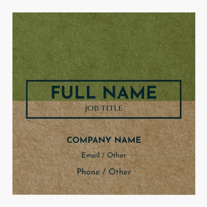Design Preview for Design Gallery: Modern & Simple Kraft Business Cards, Square (65 x 65 mm)