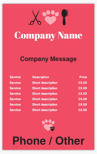 Design Preview for Design Gallery: Animal Grooming Vinyl Banners, 76 x 122 cm