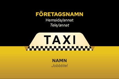 Förhandsgranskning av design för Designgalleri: Taxi & bud Visitkort standard, Standard (85 x 55 mm)