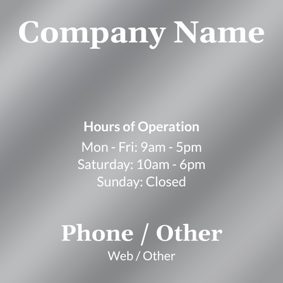 Design Preview for Design Gallery: Business Services Window Decals, 60 x 60 cm