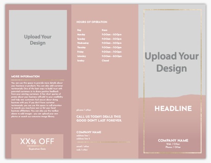 Design Preview for Design Gallery: Cosmetics & Perfume Menu Cards, Tri-Fold Menu