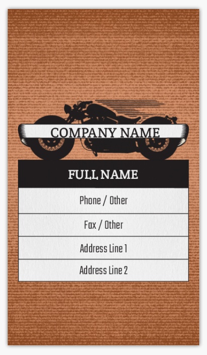 Design Preview for Design Gallery: Motorcycles Non-Tearable Visiting Cards