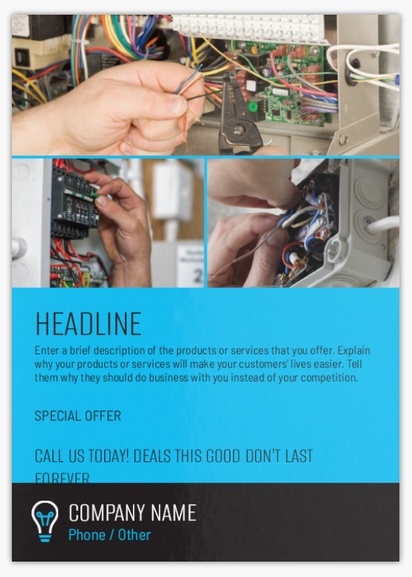 Design Preview for Design Gallery: Electricians Flyers & Leaflets,  No Fold/Flyer A6 (105 x 148 mm)