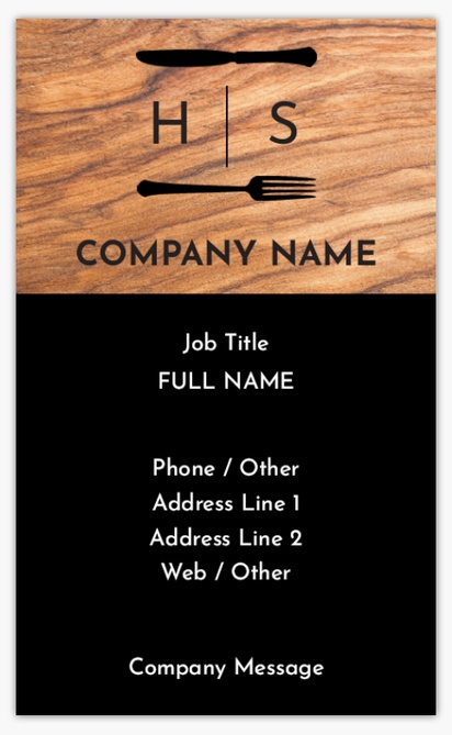 Design Preview for Design Gallery: Food Service Standard Business Cards, Standard (91 x 55 mm)