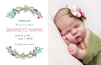 Förhandsgranskning av design för Designgalleri: Nyfödd Egna julkort 2023, 18.2 x 11.7 cm  Enkelt